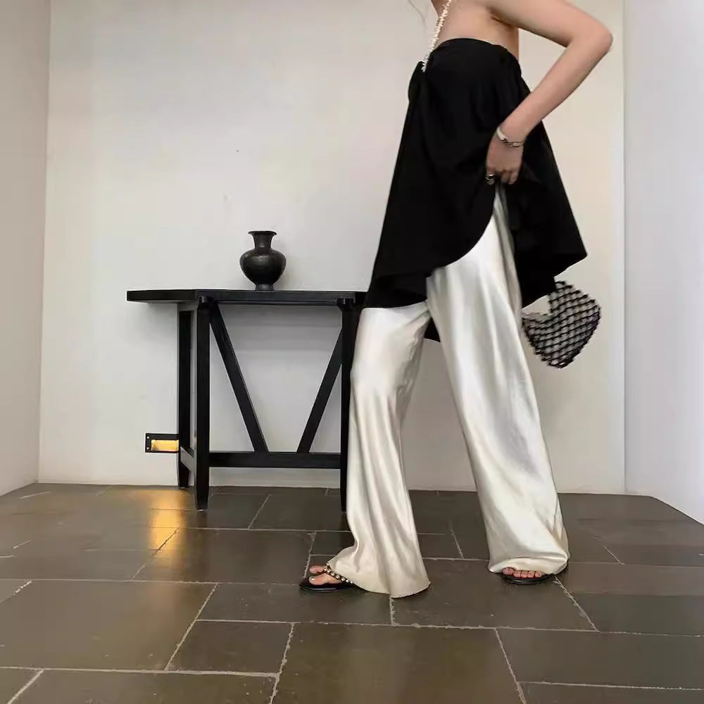 Pantalon fluide satiné