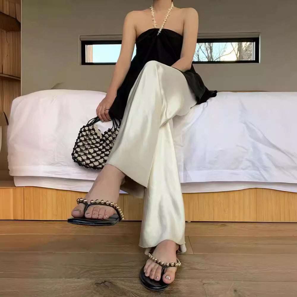 Pantalon fluide satiné
