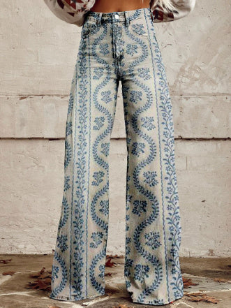 Pantalon large - effet jeans